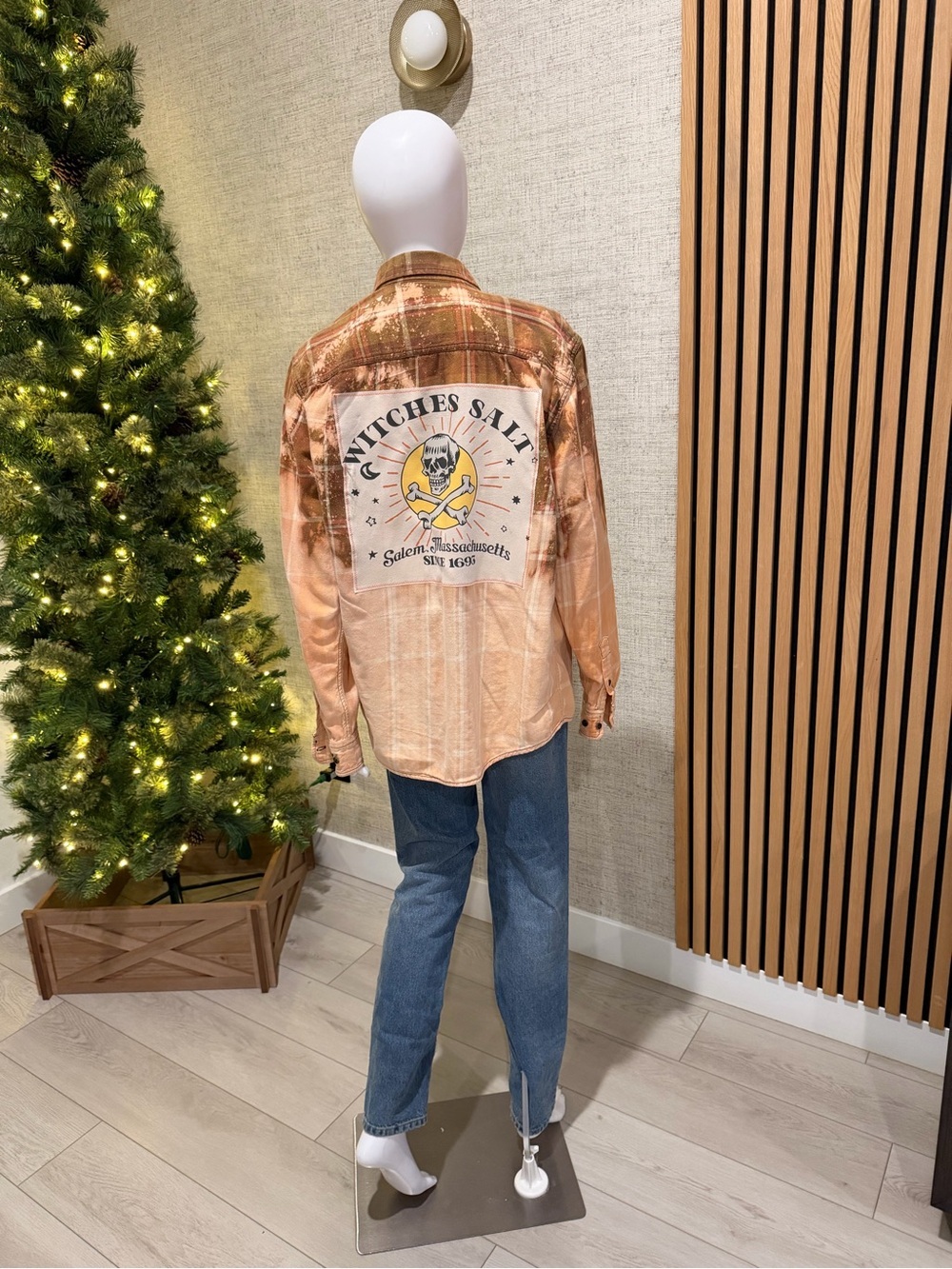 George Orange Plaid Graphic Button-Up Shirt Jacket